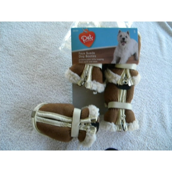 Pet Central Faux Suede Dog Booties Size Medium Paw Length 3 3/4"