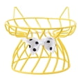 thumbnail image 1 of Pet Ceramic Bowl Iron Stand Cat Neck Protector Yellow Bow Bracket, 1 of 6