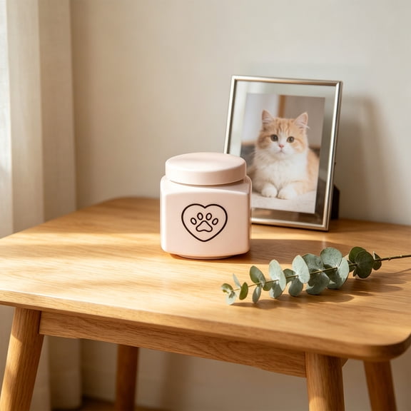 Pet Ceramic Urn Ceramic Pet Cremation Urn For Dogs Cats Sealed Ashes Keepsake Container With Lid Cats Dog Funeral Urn For Indoor Shelf Display