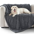 thumbnail image 1 of Waterproof Dog Blankets for Large Dogs XL, Pet Blanket for Bed Furniture Sofa Protector, Soft Fleece Dog Bed Blanket for Crate Car Outdoor, Washable, 60"x50", Light Gray, 1 of 8