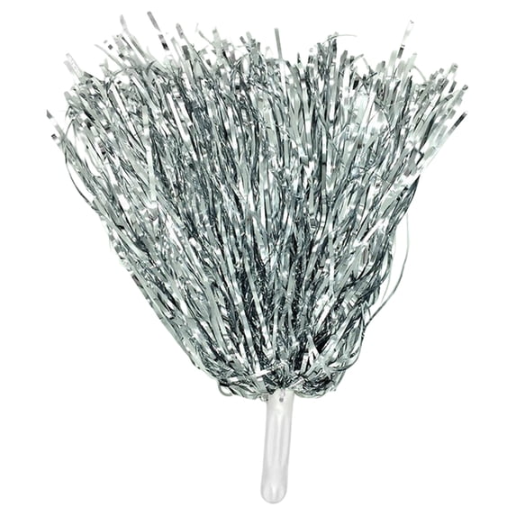 Pet Cheerleading Pom Poms, Oimcto Colorful Handheld Cheer Pom Poms for Dance Performances, Sports Events and Spirit Boosting, Lightweight, Fade-Resistant, Easy to Grip, Great for Parties, Silver