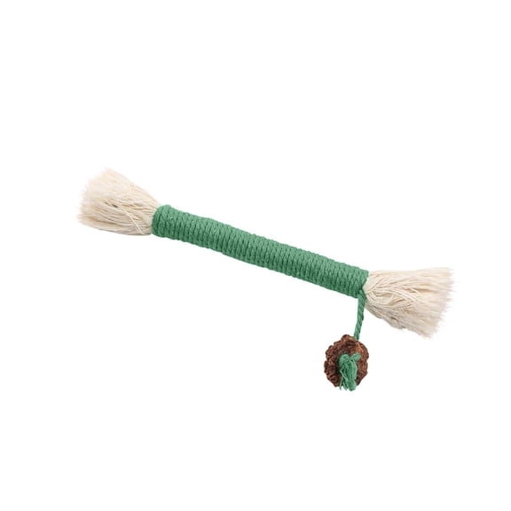 Pet Chew Toy for Dogs & Cats – Red Rope Teething Toy with White Tassels and Natural Pinecone, Durable Cotton Rope Toy for Dental Care, Boredom Relief, Interactive Play