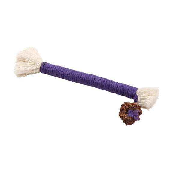 Pet Chew Toy for Dogs & Cats – Red Rope Teething Toy with White Tassels and Natural Pinecone, Durable Cotton Rope Toy for Dental Care, Boredom Relief, Interactive Play