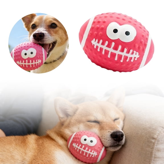 Pet Chew Toy Funny Face Latex Squeaky Chew for Interactive Play