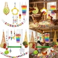 thumbnail image 1 of Pet Chicken Toys Multi Function Bird Cage Accessories Set with Foraging Net Ladder Mirror Skewer Wooden Xylophone Toys Kit Rkxzt, 1 of 9