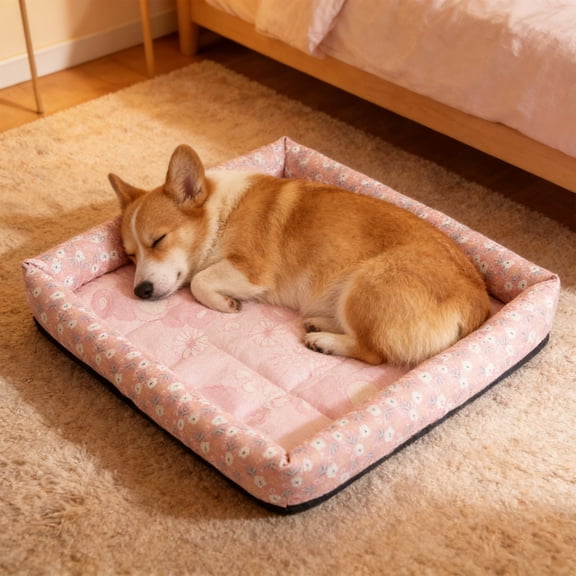 Pet Chilling Mat for Dogs Cats Auto Cooling Gel Pad Non Toxic Ice Silk Fabric Portable Non Slip Design Floor Protection Breathable Soft Heat Reduction Safe