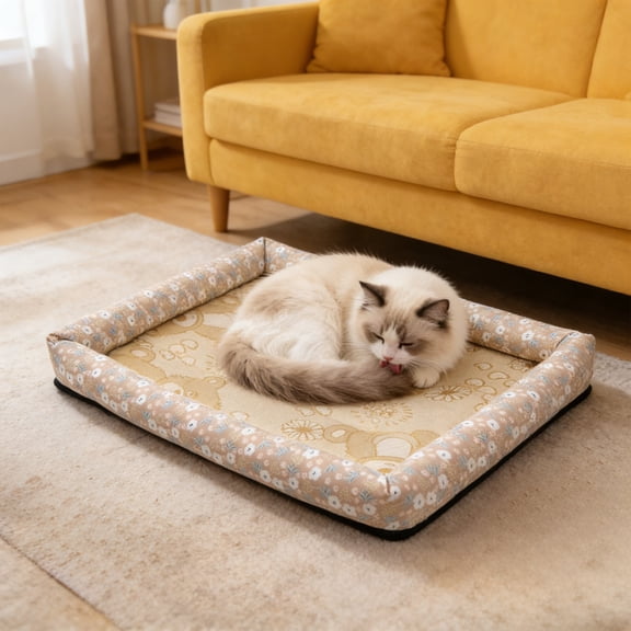 Pet Chilling Mat for Dogs Cats Auto Cooling Gel Pad Non Toxic Ice Silk Fabric Portable Non Slip Design Floor Protection Breathable Soft Heat Reduction Safe