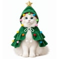 thumbnail image 1 of Pet Christmas Cloak with Hat for Cats and Small Dogs, Christmas Tree Design Cape Xmas Outfit, Christmas Hooded Cloak, Soft Plush Fabric, Adjustable Tie, for Small Cats Puppy Holiday Costume, 1 of 5