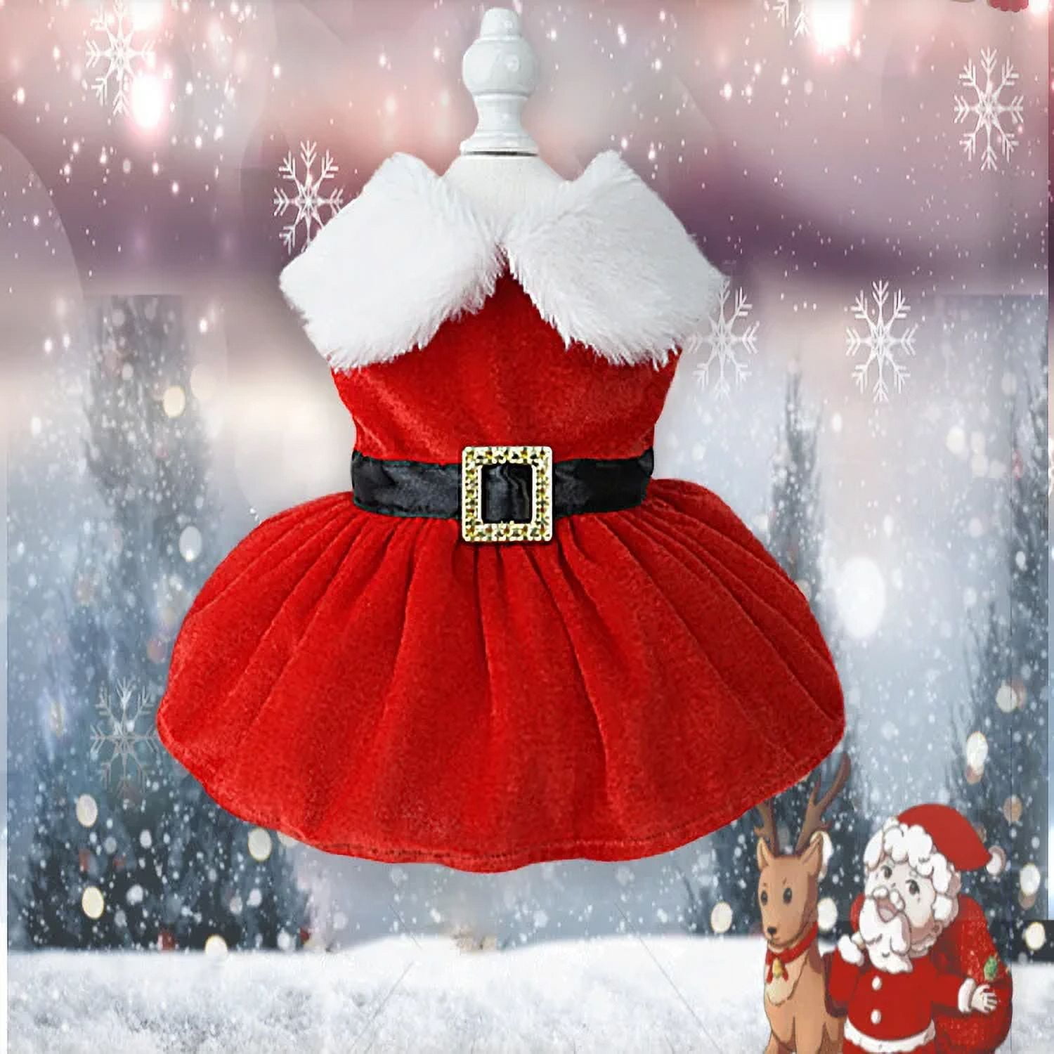Pet Christmas Clothes Classic Dog Christmas Skirt Winter New Year Clothes Holiday Clothes