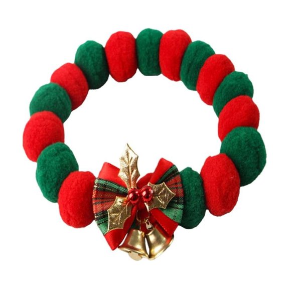 Pet Christmas Collar Festive Design Durable Material Adjustable for Cat Dog Holiday Celebration Family Festive Tradition