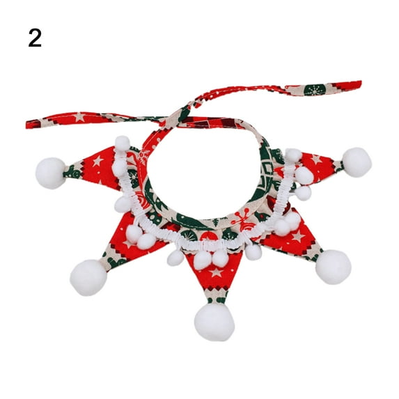 Pet Christmas Collar Snowflake Bell Collar Star Shape Neck Ornaments Pet Costume Bandana Scarf for Puppy Kitty Dog Cat