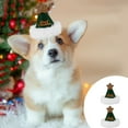 thumbnail image 1 of Pet Christmas Hat, Santa Hat for Pets, Cute Holiday Dress Up Plush Pentagram Hat for Shiba Inu and Teddy Dogs, Green and Red, Polyester Knit, Medium Size, 1 of 7