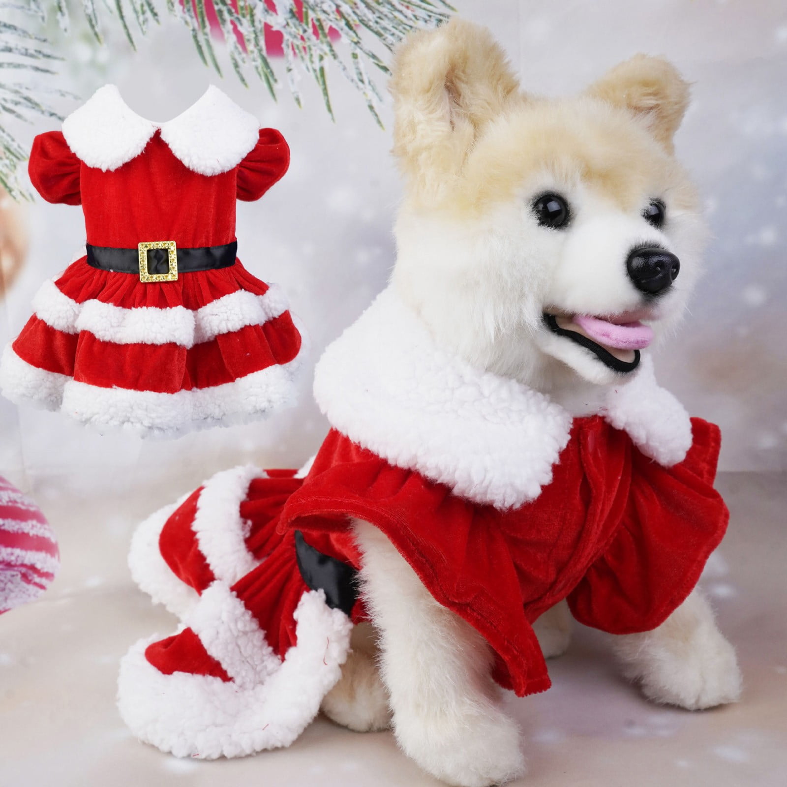 Pet Christmas Holiday Party Santa Dress Up Dog New Year