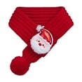 thumbnail image 1 of Pet Christmas Knitted Scarf – Soft Red Holiday Pet Accessory with Snowman & Tree Design, Festive Dog or Cat Scarf, A, L, 1 of 5