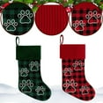 thumbnail image 1 of Pet Christmas Stockings for Dogs Cats, Christmas Pet Stocking Socks Dog Cat Paw Plaid Xmas Tree Hanging Ornament Gift, 1 of 7