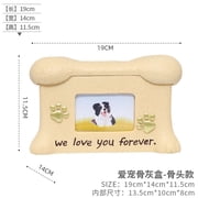 Pet Cinerary Casket Cat Puppy Pet Funeral Box Memorial Box Animal Resin Jar with Photo Frame Miss Protection Box
