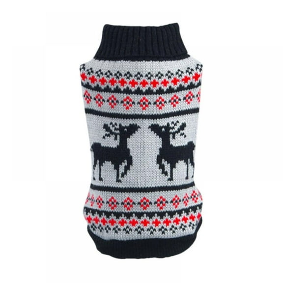 Pet Classic Knitted Sweater, Autumn Winter Warm Dogs Costume, Christmas Elk Pattern Sweaters for Small and Medium Dogs
