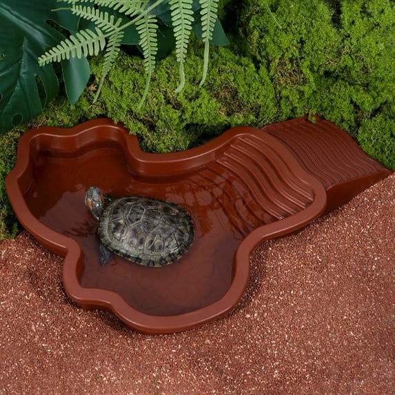 Pet Classified Pet Tortoise Water Dish With Shallow Reptile Water Dish Smooth Easy Wash Purpose Turtle Tub For Gecko Reptile Bathing Pool 1pc