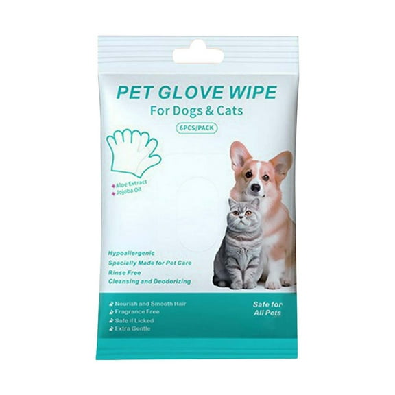 Pet Supplies Cleaning Gloves for Dogs and Cats - Disposable Bath Wiping Gloves with Odor Removal Features for Easy Hair and Care