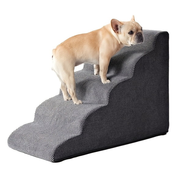 Pet Climbing Ladder for Dogs & Cats, Slope Design with Soft Sponge Steps, Non-Slip Pet Ramp for Beds, Sofas & Furniture