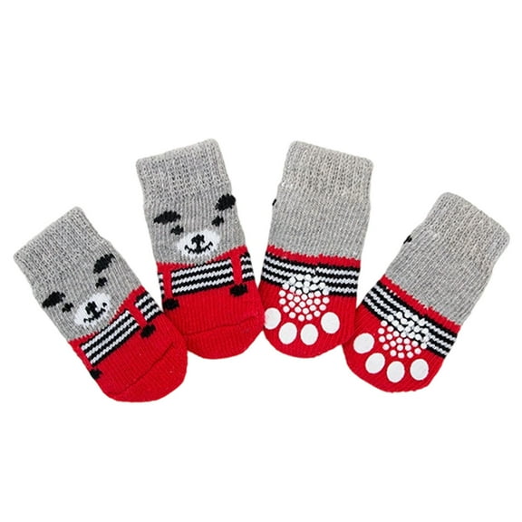 Pet Clothes Cozy Dog Cat Socks for Indoor Outdoor Breathable Polyester TPR Design