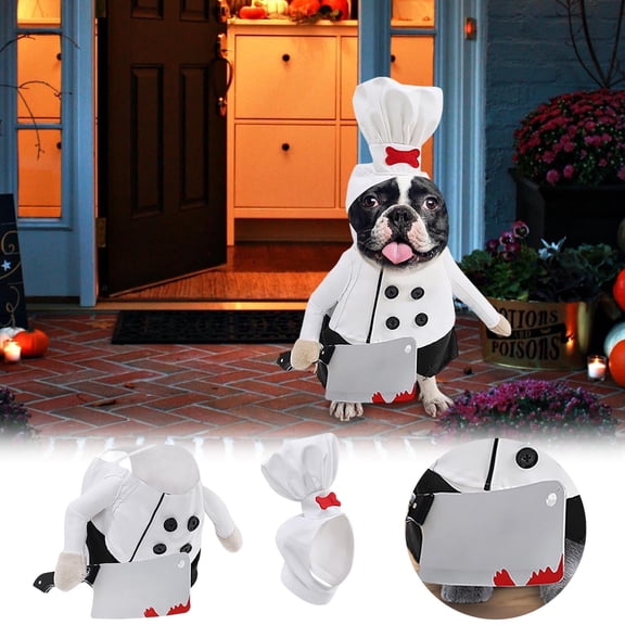Pet Clothes Dog Funny Chef Outfit For With Cooking Hat & Shirt Ideal For Holidays Parties and Photo Props For Dogs And Cats