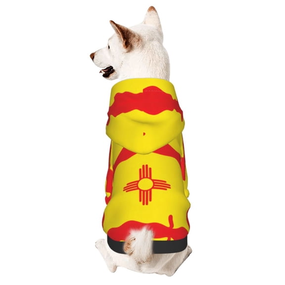 Pet Clothes Dog Hoodies Grunge Style New-Mexico-Flag Puppy Pullover Cat Hooded Shirts Sweatshirts Large