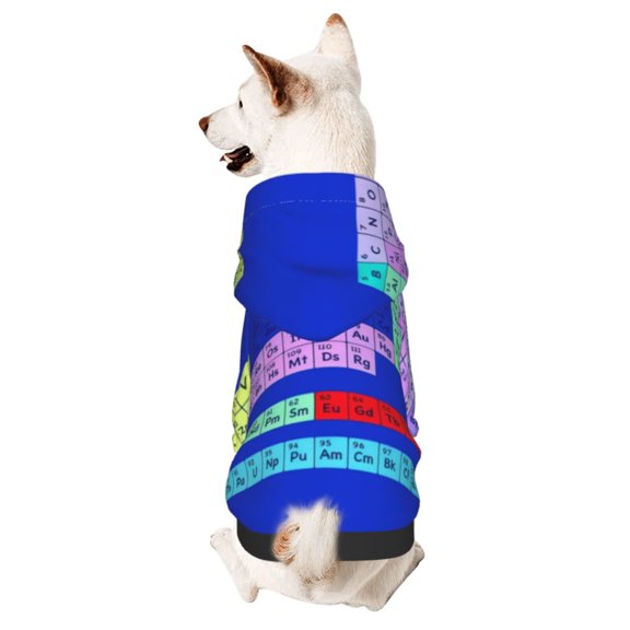 Pet Clothes Dog Hoodies Periodic Table Elements Puppy Pullover Cat Hooded Shirts Sweatshirts Small