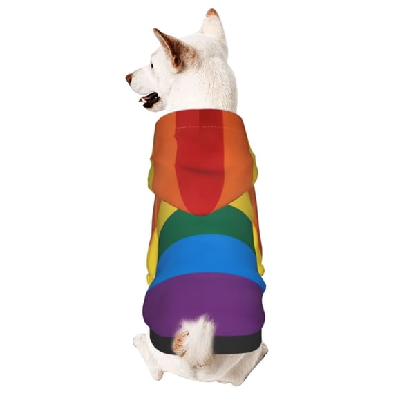 Pet Clothes Dog Hoodies Rainbow Pride Flag Puppy Pullover Cat Hooded Shirts Sweatshirts X-Large