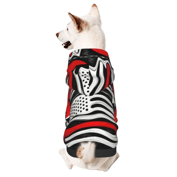 Pet Clothes Dog Hoodies Red Line Flag Firefighter Puppy Pullover Cat Hooded Shirts Sweatshirts Small