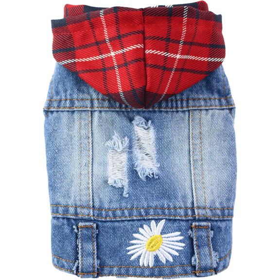 Pet Clothes Dog Jeans Jacket Cool Blue Denim Coat Small Medium Dogs Lapel Vests Classic Hoodies Puppy