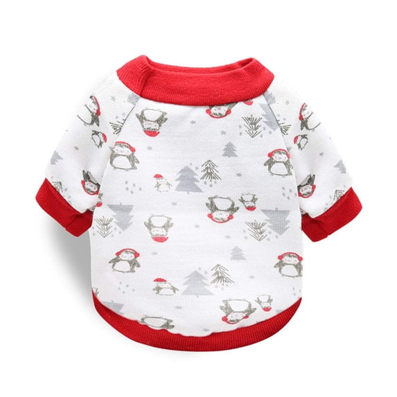 Pet Clothes, Dog Shirt Fleece Sweatshirt Puppy Sweater Coats Christmas Costume for Dogs Cats (XS, White Penguin)