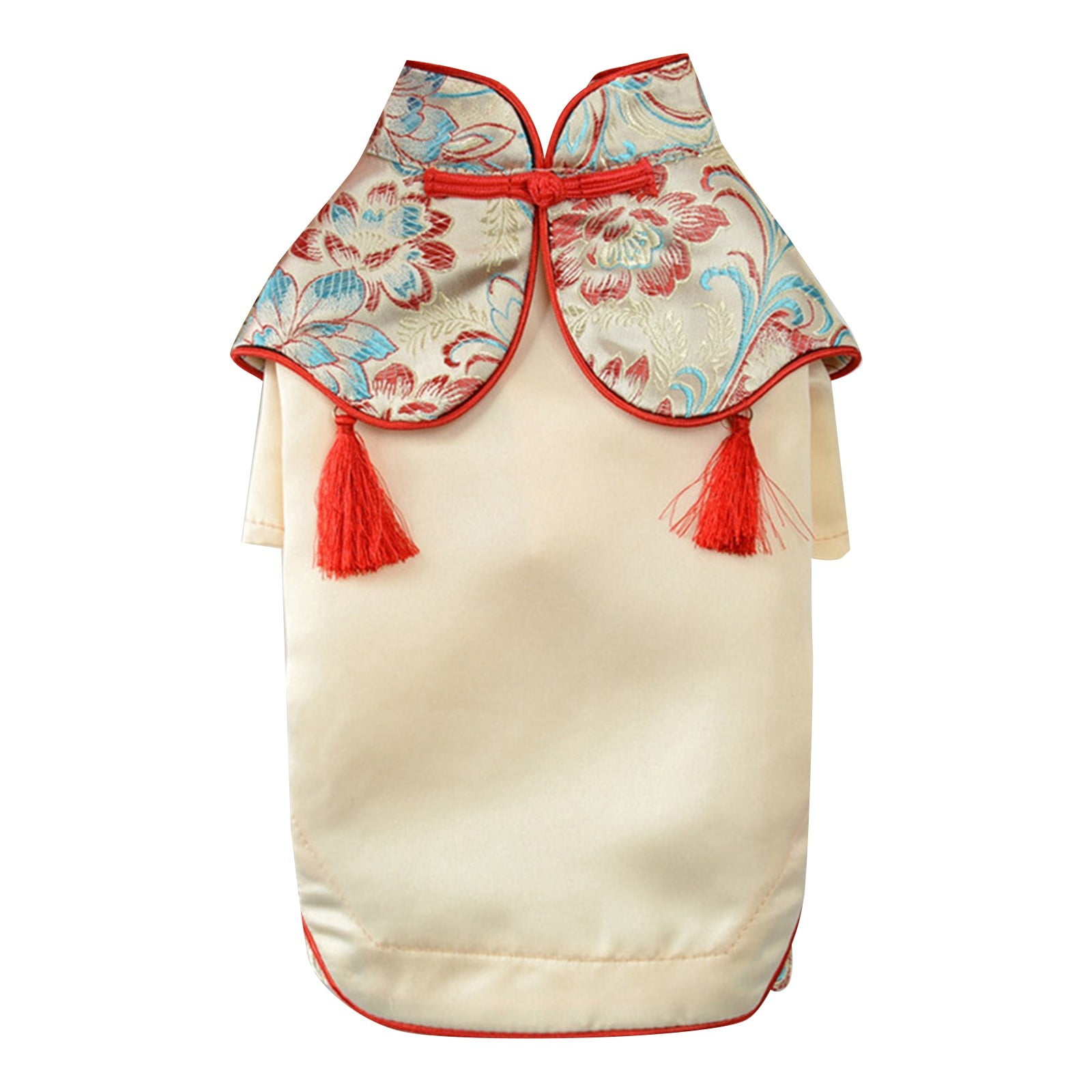 Pet Clothes Dress Cheongsam Skirt Pet Decoration Cute Dress Bright Red