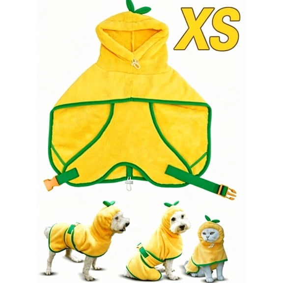 Pet Clothes Fast Dog Towel Robe for Bathing Absorbent Hooded Bathrobe, Dog Coat, Dog Bathrobe Towel for Cats, XS