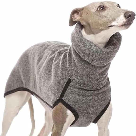 Pet Clothes Greyhound Coat for Large Dogs with Warm Italian Greyhounds Sweater Sweatshirt Winter Turtleneck Knit for Small to Extra Large Dogs,43.5 cm,Grey