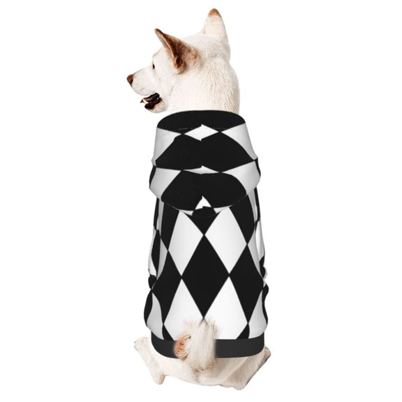 Pet Clothes Hoodies Harlequin Pattern Small Dog Sweatshirt Clothing Large