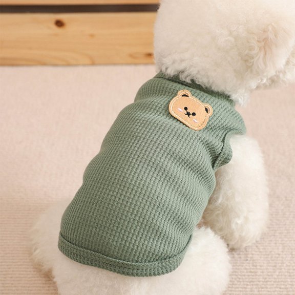 Pet Clothes Parent Listing Pet Solid Pullover Sweater for Autumn Winter Top for Small Dogs Breathable Lightweight Turtleneck Design Indoor Outdoor Use Polyester All-Season Apparel, 47 cm, Green