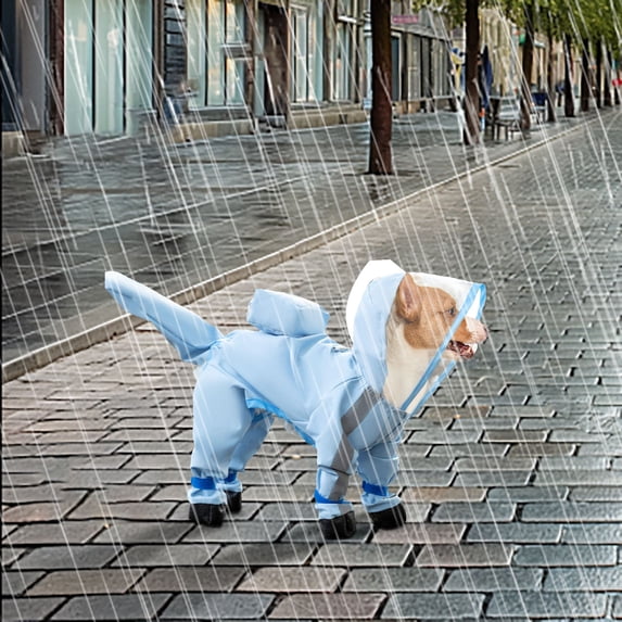 Pet Clothes Small Dog Raincoat Hooded Full Coverage Dog Rain Jacket Slicker Poncho with D Ring and Reflective Strip for Enhanced Visibility