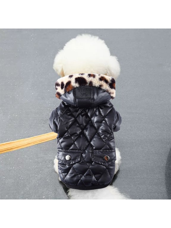 Pet Clothes Small Pet Puppy Winter Hoodie Sweater for Tiny Breeds, Cozy Thick Coat for Cats and Dogs, 20 cm, Black