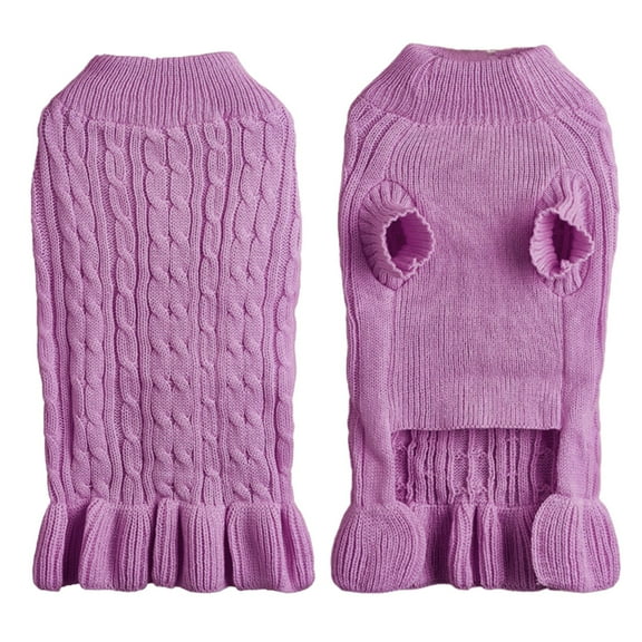 Pet Clothes Your Pet's Style with a Cozy Turtleneck Knit Dress Featuring Elegant Rope Detailing and Slight Stretch for A Comfortable Fit