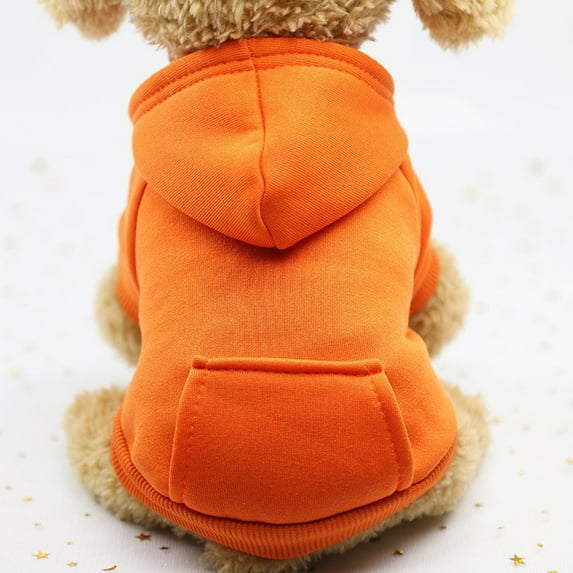 Pet Clothes for Shih Tzu Sale Warm Clothing Dog Coat Puppy Outfit Terno Hoodies Chihuahua (Orange,L)