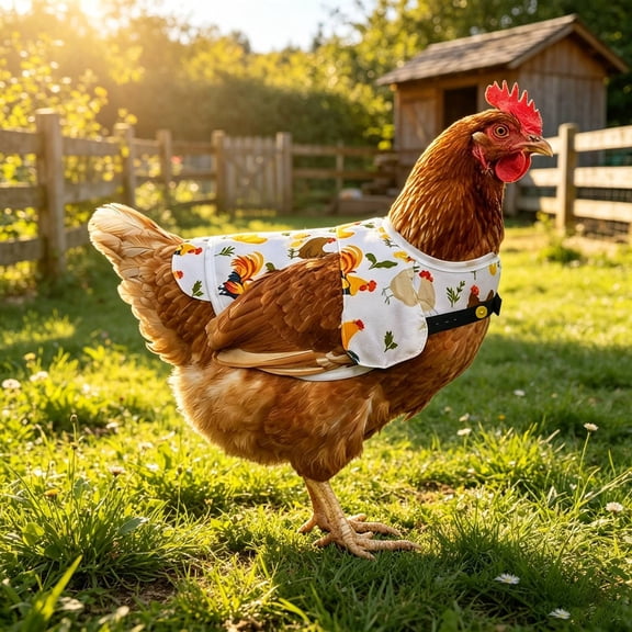 Pet Clothing Adjustable Chicken Apron Waterproof Protective Wing Cover Durable Poultry Hen Saddle for Back Protection Feather Care Geese Backyard Farm