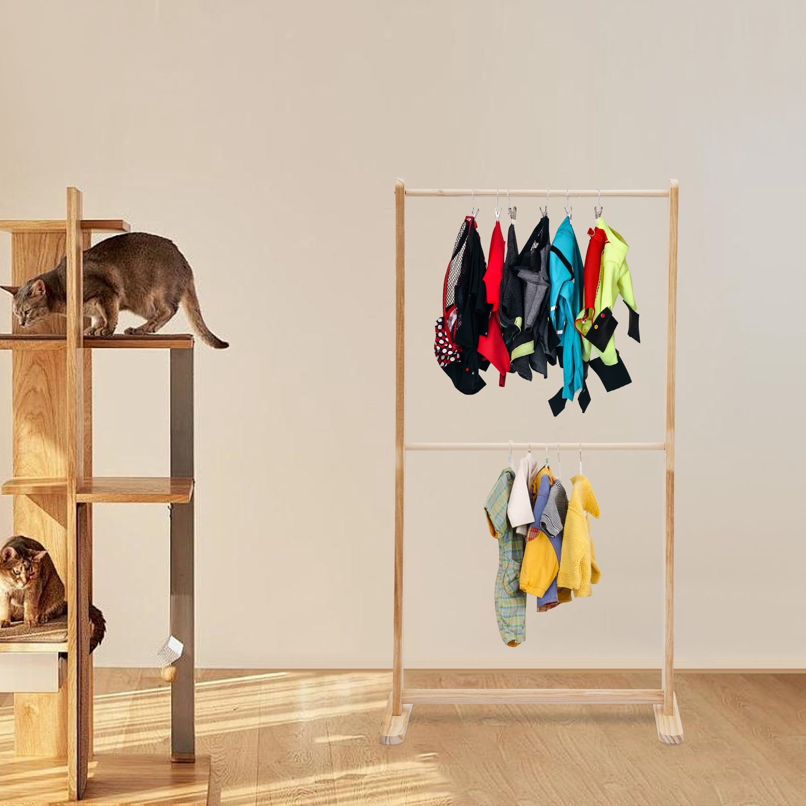 Sweaters Dog Racks Pet Clothing Display Stand Dog Garment Rack 2-Tier Pet Clothing Display ...