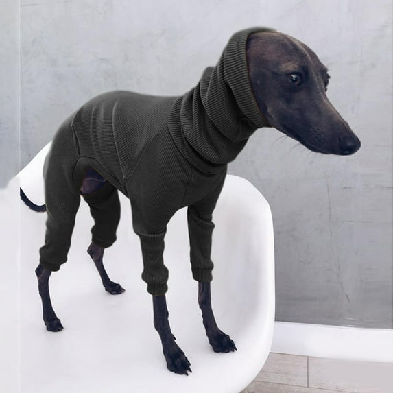 Pet Clothing Dog Quad Back Long Bib Close Fitting Hooded Solid Color Clothing Pet Clothes Birthday Gift For Pet Dog Cat L
