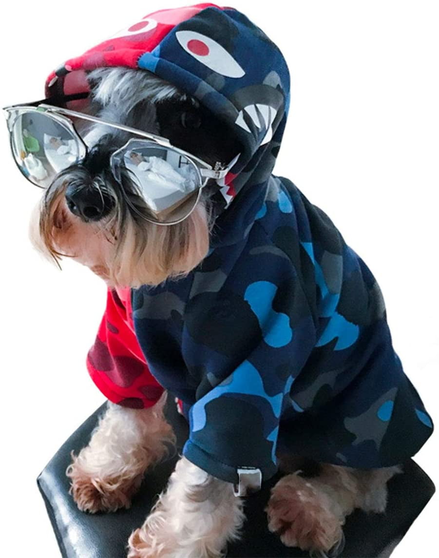 Pet Clothing Puppy Hoodie Sweater Dog Jacket Warm Sweatshirt Shark Camouflage Street Fashion Ape Bpe L size Walmart
