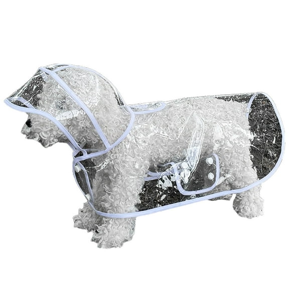Pet Clothing Raincoat for Cats and Dogs – Transparent Poncho Style Outdoor Gear Easy On Off for All Sizes, 20 cm, White