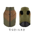 thumbnail image 1 of Pet Clothing Thickened Warm Dog Cotton Vest Autumn and Winter Pet Dog Clothing (Army green + khaki,2XL (15-20 catties) chest 54cm back length 37.5cm), 1 of 1