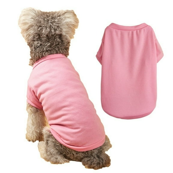 Pet Clothing dog sweater Basic Blank T-Shirt Tee Shirts for Small Dogs,Soft Cotton Dog T-Shirt,All Seasons Dog Vest Blouse For Small Medium Dog,Comfortable Puppy Apparel,Pink S