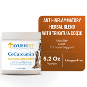 Ayush Pet CoCurcumin Powder with CoQ10, Joint Supplement for Dogs and Cats, 5.2 oz