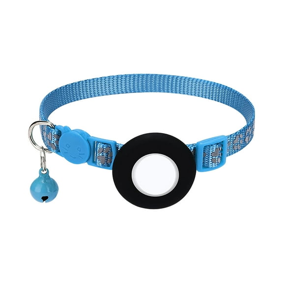 Pet Collar under $5! Yrmaups Reflective Cat Collar with Address Pendant, Airtag Cat Collar with Bell, Adjustable Breakaway Safety Collar for Pets, GPS Tracker Compatible, Night Safety Collar